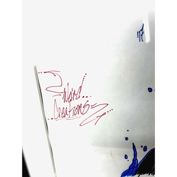 Alien Art Work Weird Creations Original Marker Drawing Signed Matted Framed - Picture 9 of 12